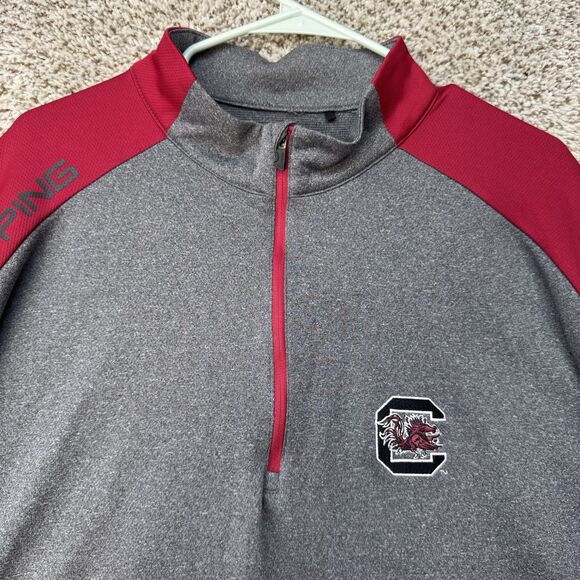 South Carolina Gamecocks Shirt Mens XXL 2XL Ping Quarter Zip Gray Golf Pullover - Picture 2 of 13